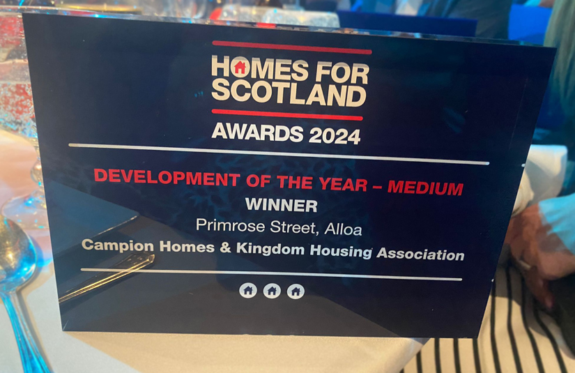 Development of the Year - Medium award from Homes for Scotland to Campion Homes & Kingdom HA